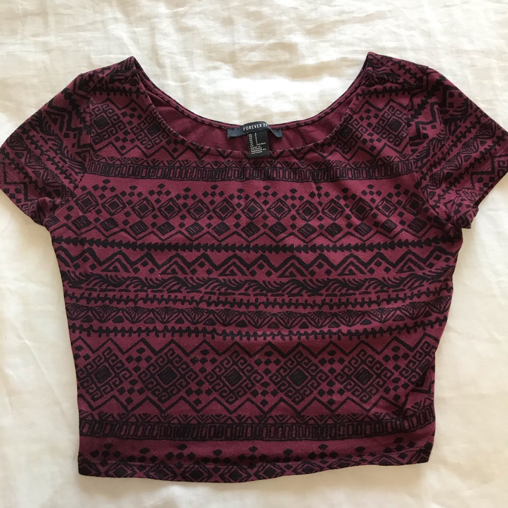 FOREVER 21 MAROON CROP TOP